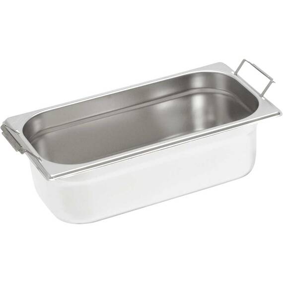 Stalgast Edelstahl Gastronormbehälter Serie STANDARD, GN 1/3 (100mm), mit Fallgriffen