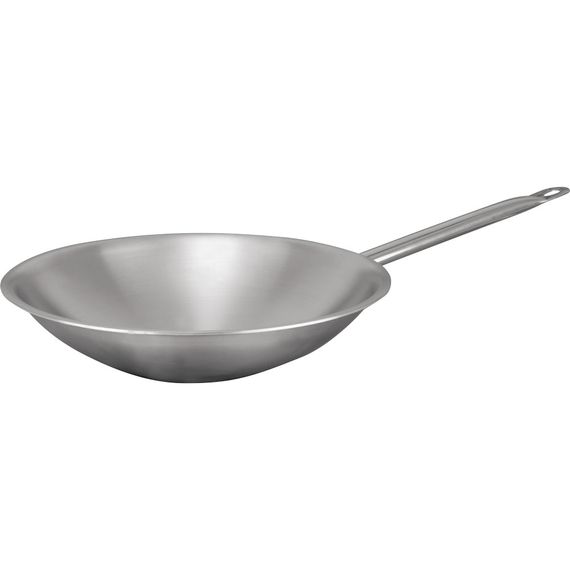 Stalgast Edelstahl Wok-Pfanne gebürsteter Edelstahl, Serie OnSet, Ø 380 mm