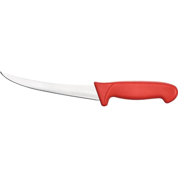Ausbeinmesser Premium, HACCP, Griff rot, gebogene Edelstahlklinge 15 cm