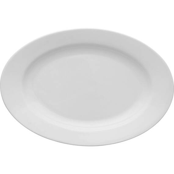 6 ovale Servierplatte von Lubiana, Porzellan, weiß, Serie Kaszub/Hel, 280x195 mm