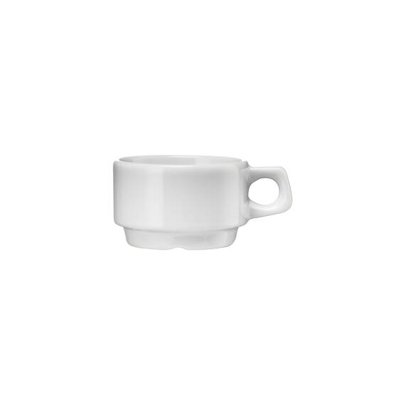 12 Espressotassen von Lubiana, Porzellan, weiß, Serie Kaszub/Hell, 0,09 Liter