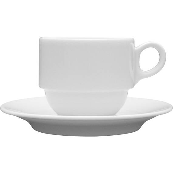 6 Kaffeetassen von Lubiana, Porzellan, weiß, Serie Versailles 0,25 Liter