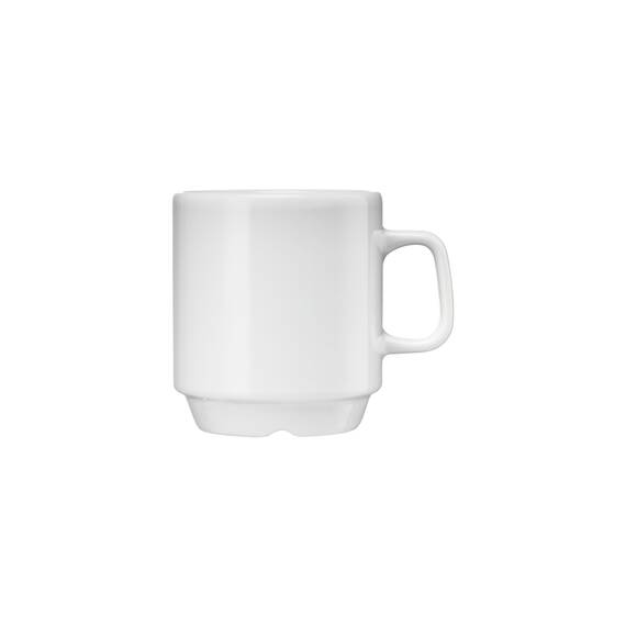 6 Kaffeebecher von Lubiana, Porzellan, weiß, Serie Kaszub/Hell, 0,2 Liter
