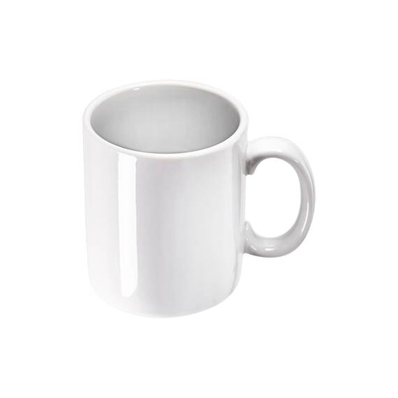 Stalgast 12 Becher mit Henkel, reinweißes Hotelporzellan, Serie Isabell, 300 ml