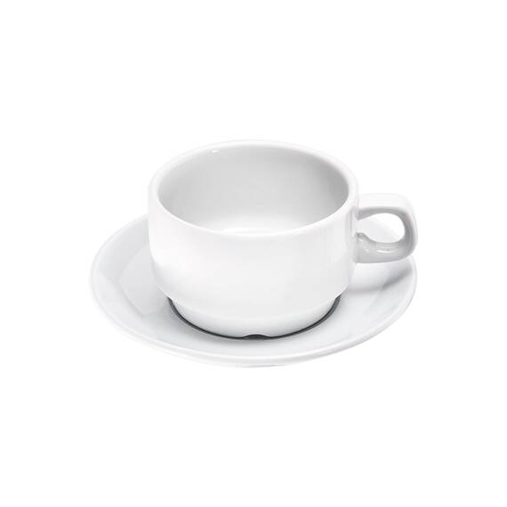 Stalgast 12 Cappuccino-Obertassen, reinweißes Hotelporzellan, Serie Isabell, 0,30 ml