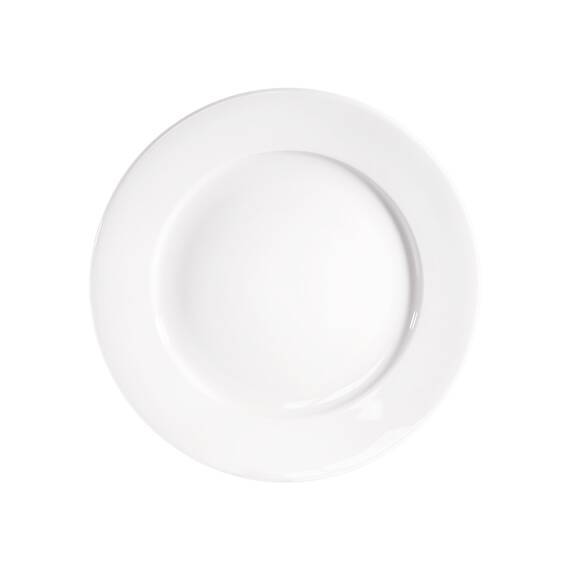 Stalgast 6 flache Teller, reinweißes Hotelporzellan, Serie Isabell, Ø 230 mm