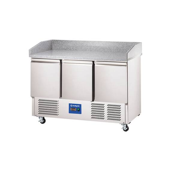 Stalgast Edelstahl Pizzatisch, 3-türig, GN 1/1, Serie Starline
