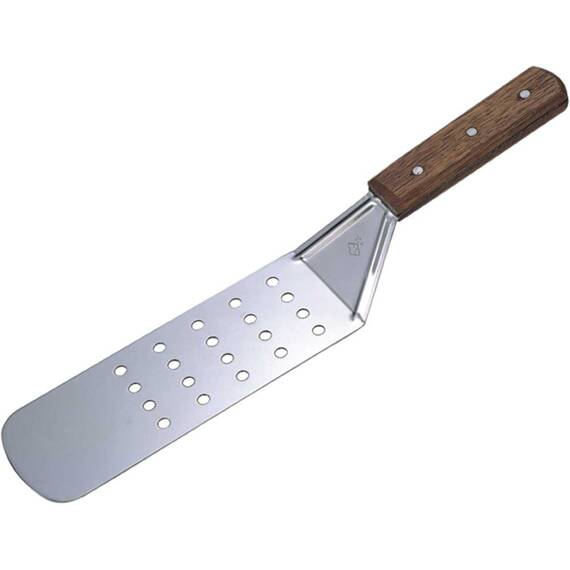 Bratenwender perforiert mit Holzgriff, Klingenlänge 20 cm