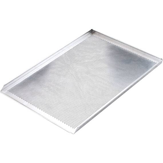 Stalgast 3-Rand-Backblech aus Aluminium, gelocht, Bäckernorm 600x400 mm