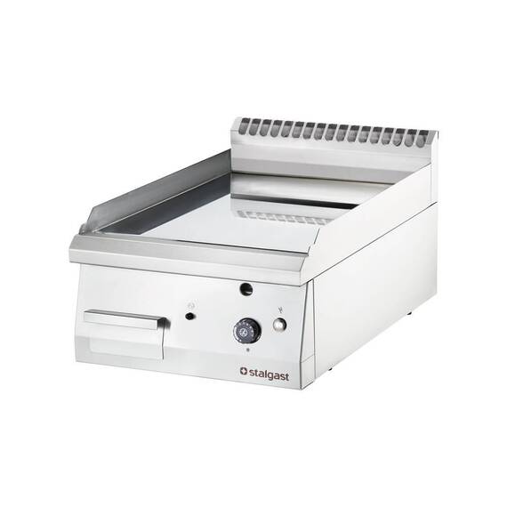 Stalgast verchromte Gas-Griddleplatte als Tischgerät, 400x700 mm, glatte Grillfläche, Serie 700 ND