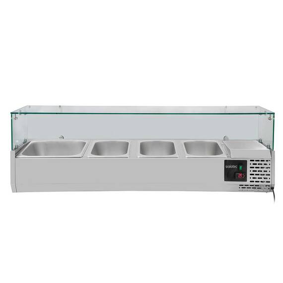 Vaiotec Easyline Kühlaufsatz 380 mit Glasabdeckung 3xGN1/3 + 1xGN1/2 - 1200