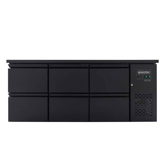 Vaiotec Easyline Barkühltisch schwarz / 6 Schubladen - 425 l