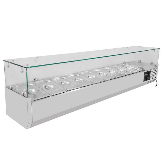 Vaiotec Easyline Kühlaufsatz 330 mit Glasabdeckung 9xGN1/4 - 1800, Bild 2