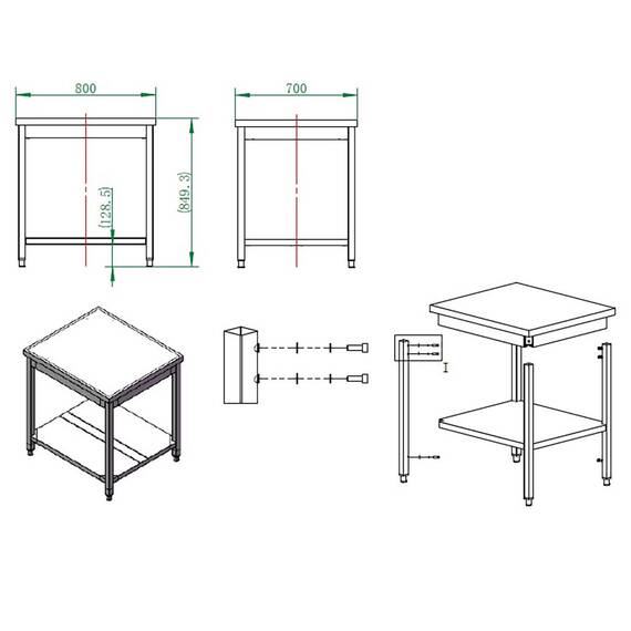 Vaiotec Easyline Arbeitstisch 700 / mit Grundboden B:800, Bild 3