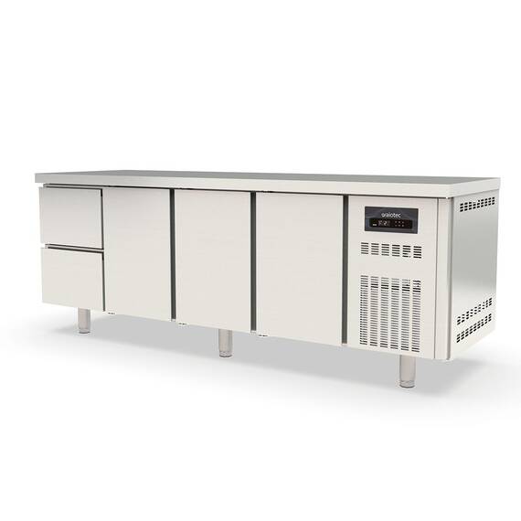 Vaiotec Topline Kühltisch 700 / 4-fach GN1/1 mit 2 Schubladen / 3 Türen