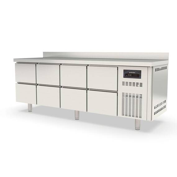 Vaiotec Topline Kühltisch 700 / 4-fach GN1/1 mit 8 Schubladen & Aufkantung