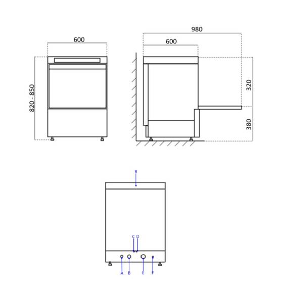 Vaiotec Easyline Geschirrspülmaschine 50x50 / 400 Volt - Modell: VT-E DW54 DRD, Bild 4
