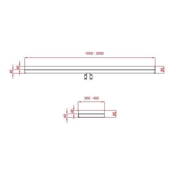 Vaiotec Topline Wandbord 300 inkl. Konsolen zur Wandbefestigung B1200, Bild 2