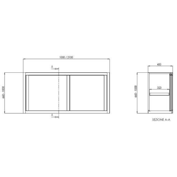 Vaiotec Topline Wandhängeschrank 400 / 2 Schiebetüren B:1000, Bild 3