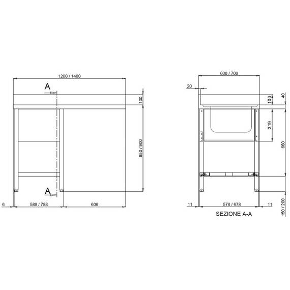 Vaiotec Topline Spülcenter 700 / 1 Becken links B:1200, Bild 3