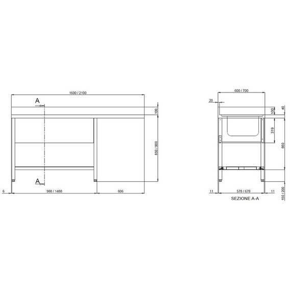 Vaiotec Topline Spülcenter 700 / 2 Becken links B:1800, Bild 3