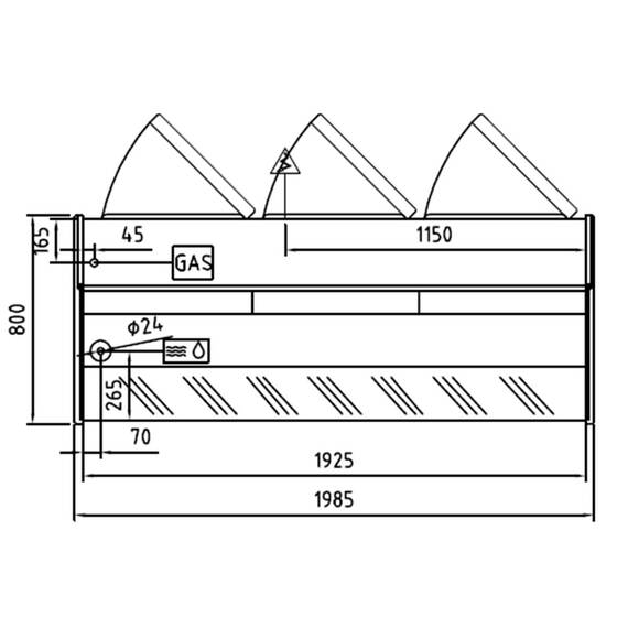 Vaiotec Topline Kühltheke 200 - gebogenes Frontglas "gelb", Bild 5