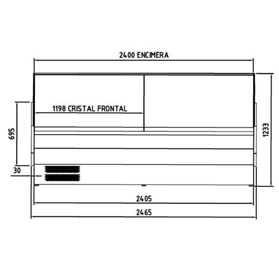 Vaiotec Topline Kühltheke 250 - gerades Frontglas "weiß", Bild 6
