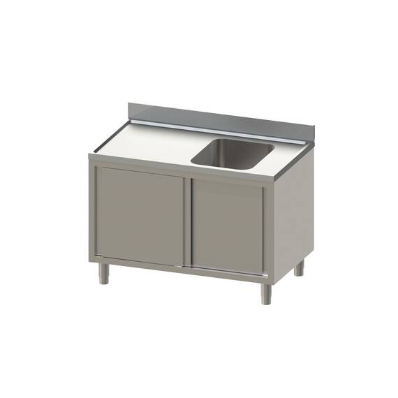 Vaiotec Topline Spülschrank 700 / 1 Becken rechts mit Schiebetüren B:1200