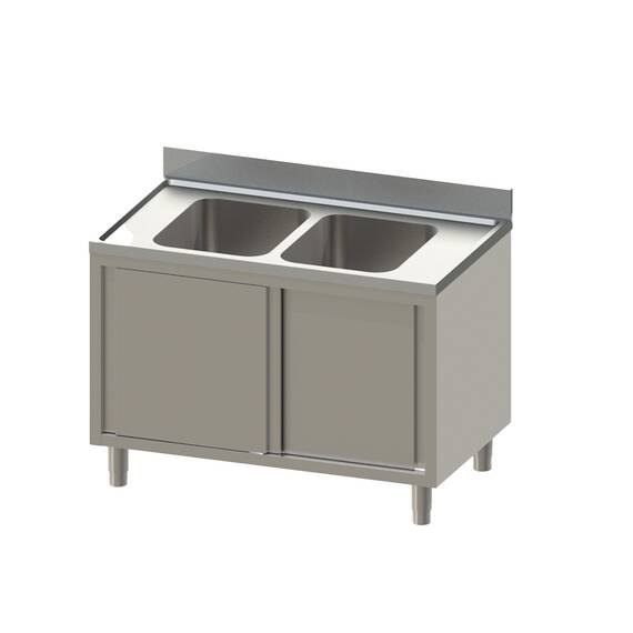 Vaiotec Topline Spülschrank 700 / 2 Becken mit Schiebetüren B:1200