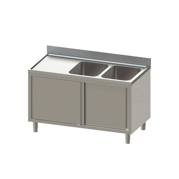 Vaiotec Topline Spülschrank 600 / 2 Becken rechts mit Schiebetüren B:1600