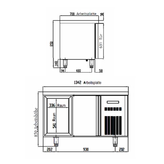 Vaiotec Topline Tiefkühltisch 700 / 2-fach GN1/1 mit 2 Schubladen / 1 Tür, Bild 4
