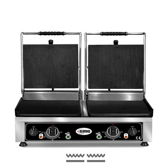 GMG Doppel-Kontaktgrill KG2735DG, oben gerillt & unten glatt, Variante: KG2735DG