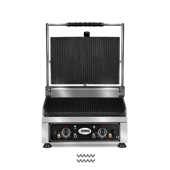 GMG Kontaktgrill KG2745EDT, gerillt, Grillfläche: Gerillt + getrennt regelbare Grillflächen