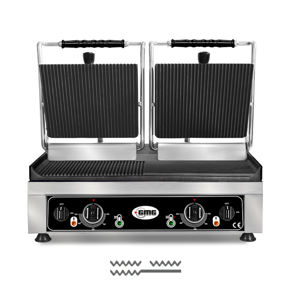 GMG Doppel-Kontaktgrill KG5530DEG, oben gerillt, unten Glatt/Gerillt, Variante: KG5530DEG