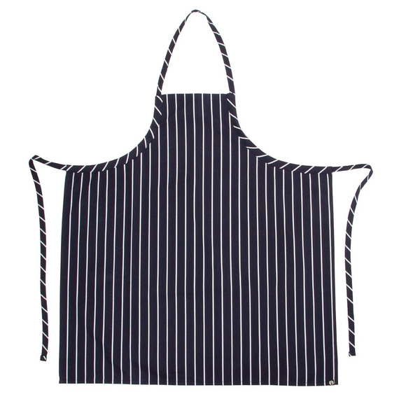 Chef Works Premium Woven Bib Apron Marineblau und Weiß gestreift, Bild 6