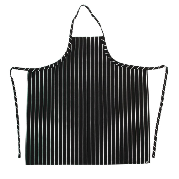 Chef Works Premium Woven Bib Apron Schwarz und Weiß gestreift, Bild 2
