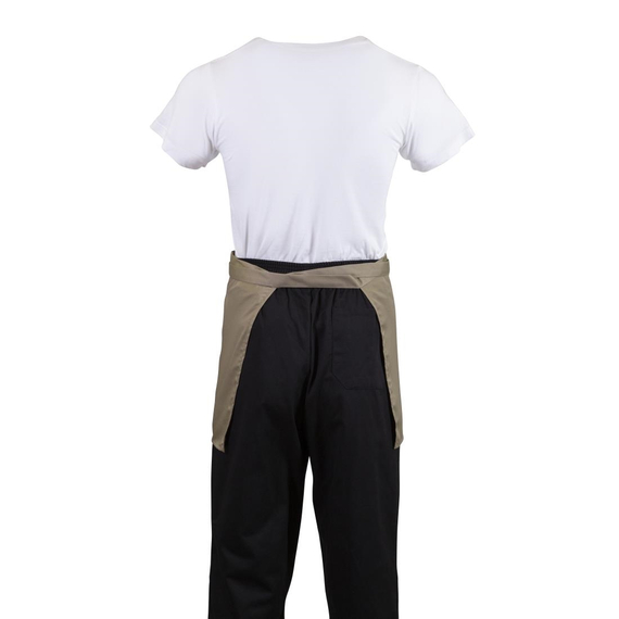 Weißes kurzes Bistro-Schürze Tan, Bild 6