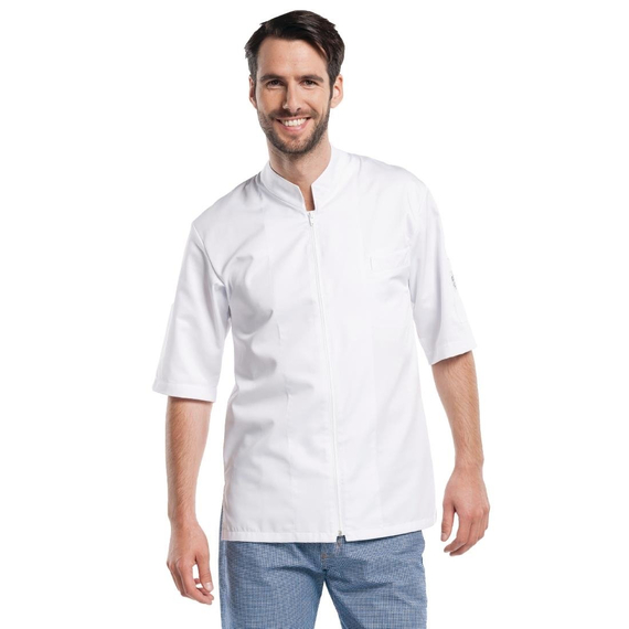 Chaud Devant Monza Herrenkochjacke kurze Ärmel weiß XL