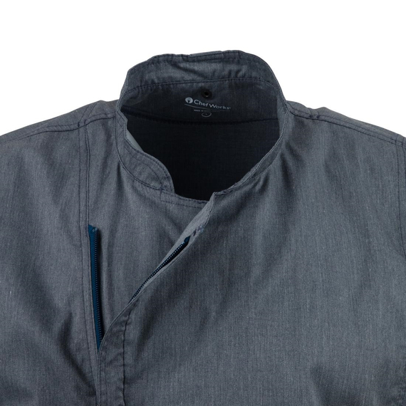 Chef Works Unisex Springfield Leichter Mantel mit kurzen Ärmeln und Reißverschluss Farbe Blau Größe M, Bild 6