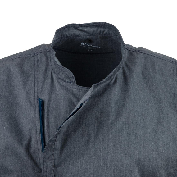 Chef Works Unisex Springfield Leichter Mantel mit kurzen Ärmeln und Reißverschluss Farbe Blau Größe XS, Bild 6