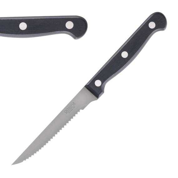 Olympia Steakmesser mit schwarzem Griff 21,5cm (12 Stück), Bild 2