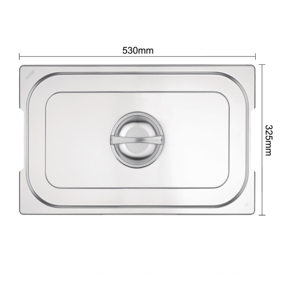Vogue Edelstahl GN1/1 Deckel für GN-Behälter mit Griffen, Bild 5