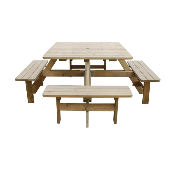 Rowlinson Quadratischer Picknicktisch aus Holz, Bild 6