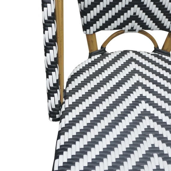 Bolero Rattan Beistellstuhl im Pariser Stil Schwarz (2 Stück), Bild 4