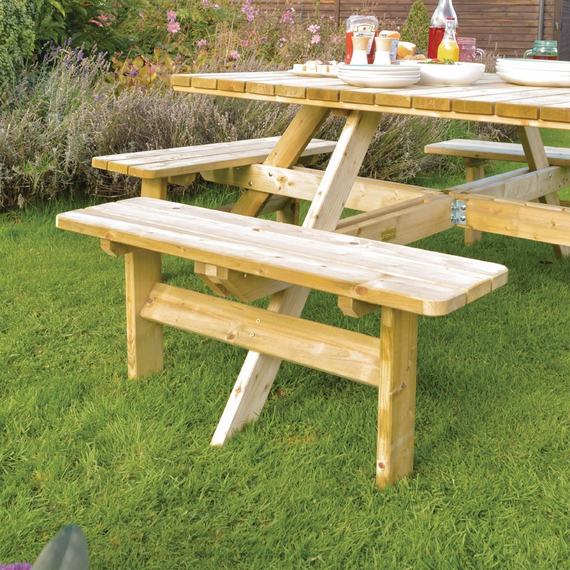 Rowlinson Quadratischer Picknicktisch aus Holz, Bild 2