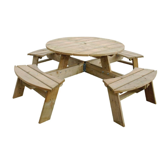 Rowlinson Runder Picknicktisch aus Holz, Bild 5