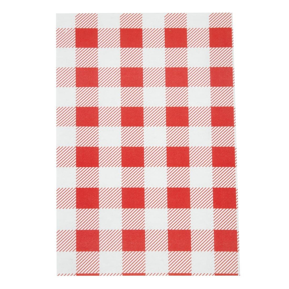 Fettabweisende Papierbögen Rotes Karo 190 x 310mm (200 Stück)