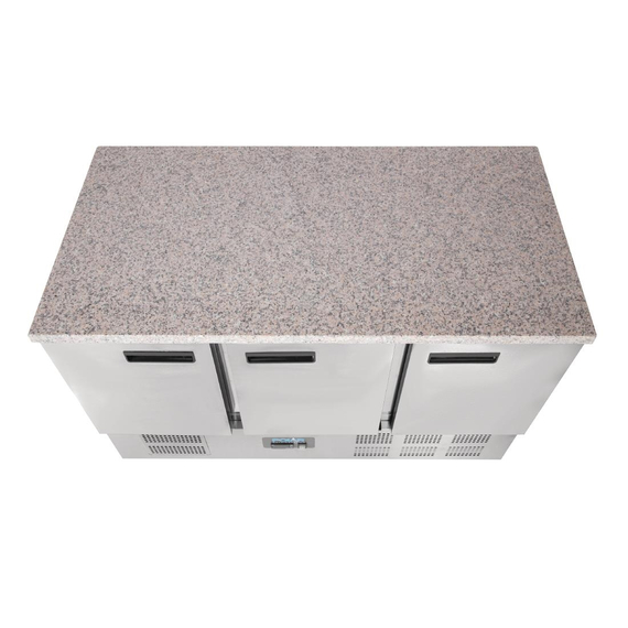 Polar Serie G Thekenkühltisch mit Marmorarbeitsfläche 3-türig 368Ltr, Bild 6