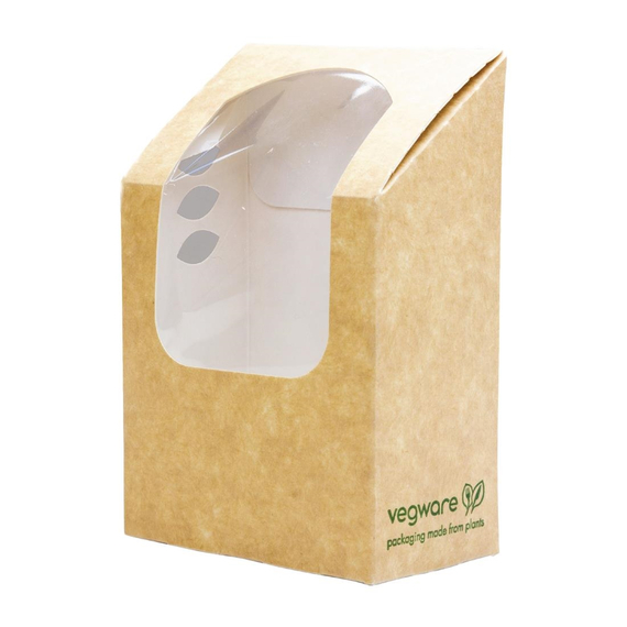 Vegware Kombostierbare Wrap-Boxen braun mit PLA-Sichtfenster (500 Stück), Bild 3
