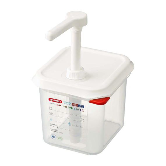 Araven Saucenspender mit Pumpe GN 1/6 Transparent 2,6L